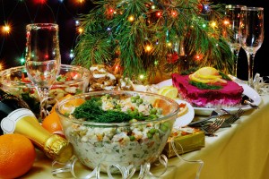 Russian New year table