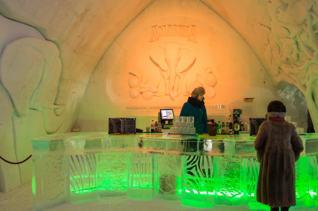 Amarula bar in ice hotel