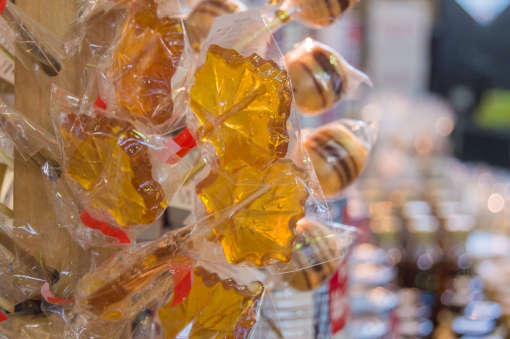 Maple lollipops at Jean Talon Market Montreal