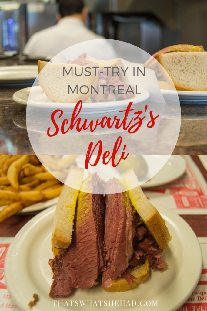 Schwartz's Deli — the one restaurant you shouldn't miss when you are exploring Montreal! Click on pin to learn why! #Montreal #Canada #Montrealfood 