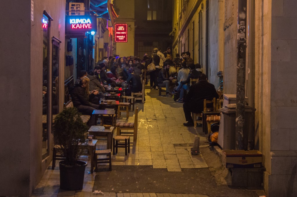 Istiklal street Istanbul at night