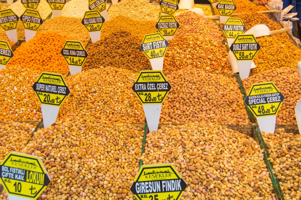 Nuts at Istanbul Spice market