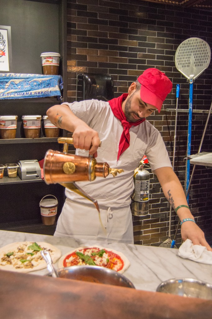 Chef Fabio of MAST preparing pizza