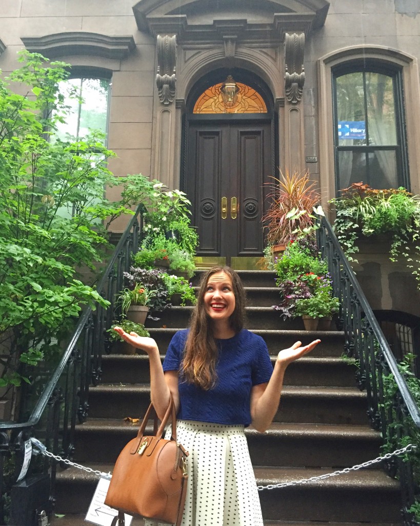 in front of Carrie Bradshaw's apartment NYC