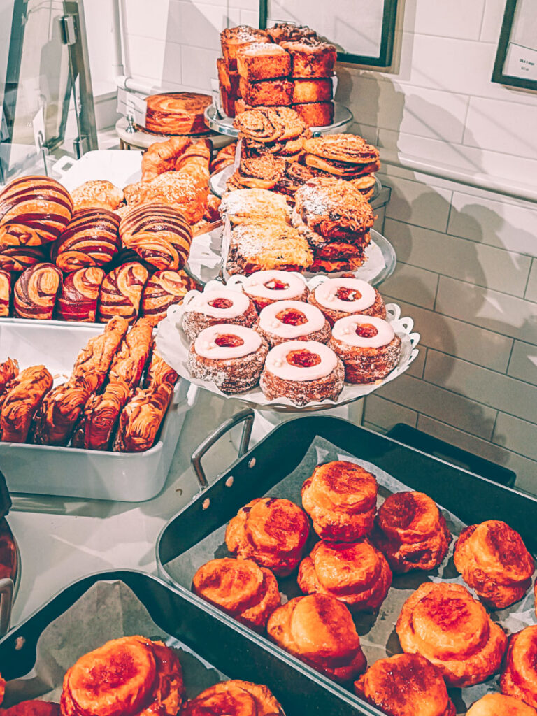 pastries on display at Dominique Ansel bakery in SoHo