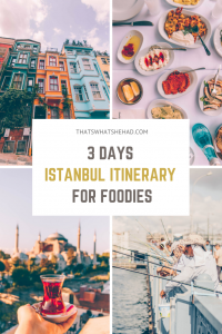 How to spend 3 days in Istanbul if you want to see the best sights and try the most delicious foods! This Istanbul guide is perfect to explore the most popular attractions like Galata Tower and bridge, Blue Mosque, Hagia Sofia, Balat neighborhood, as well as try some of the most famous Turkish foods along the way! #TurkishFood #TurkishBreakfast #IstanbulGuide #IstanbulTravel #IstanbulFood