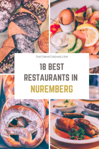 Where to eat in Nuremberg, Germany: 18 best restaurants recommended by a local! Find out where to get pretzels, traditional Nuremberg sausage, Franconian specialties, and more! #Nuremberg #Nurnberg #NurembergFood #NurembergGermany