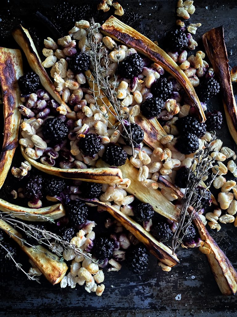 anna-jones-parsnip-blacberry-tray-bake