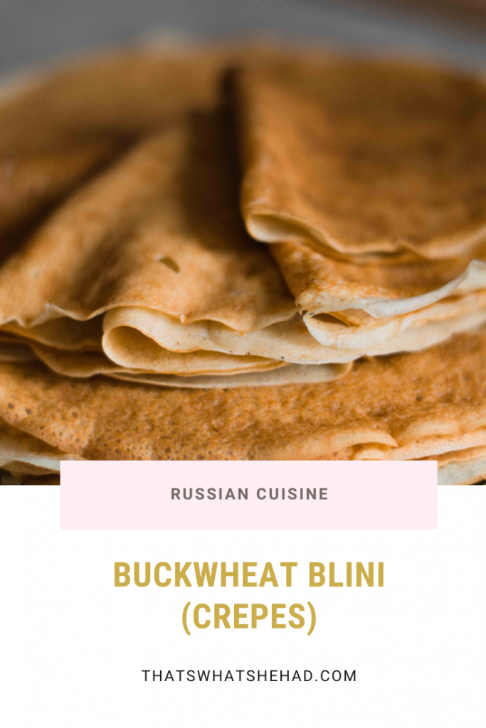 Russian buckwheat blini are neither small nor fluffy, in reality they are thin and large, like crepes. Perfect served with smoked salmon and sour cream. #Russia #RussianFood #Blini #Crepes