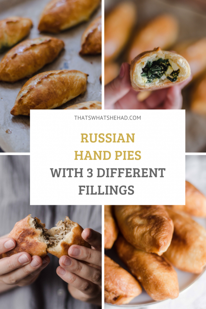 Russian hand-pies, also known as pirozhki, are a perfect snack, best enjoyed *Russian-style* with a cup of sweetened black tea. They come with a variety of fillings inside - I'll tell you how to make 3 of my favorite!