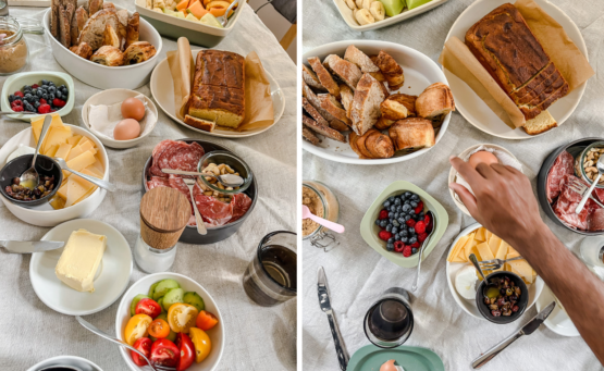 breakfast spread collage