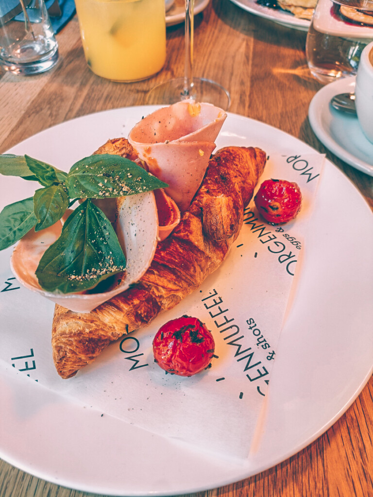 Croissant with mortadella served at Morgenmuffel is one of the Best Breakfasts in Hamburg