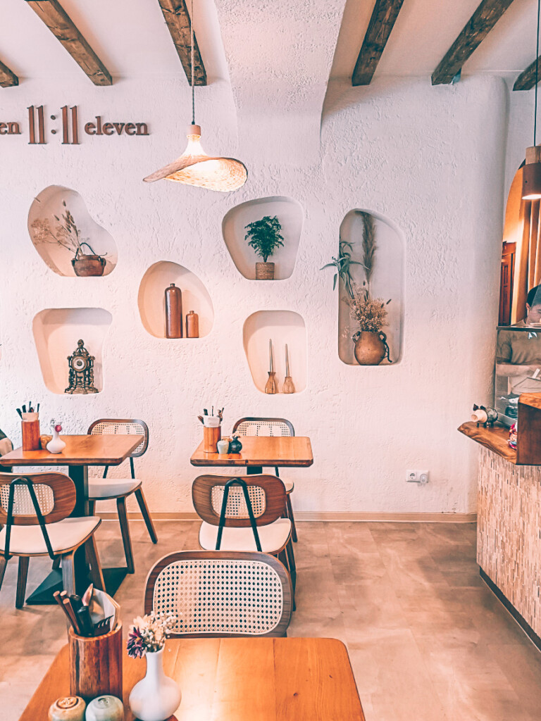 Beautiful modern interior of 11:11 cafe