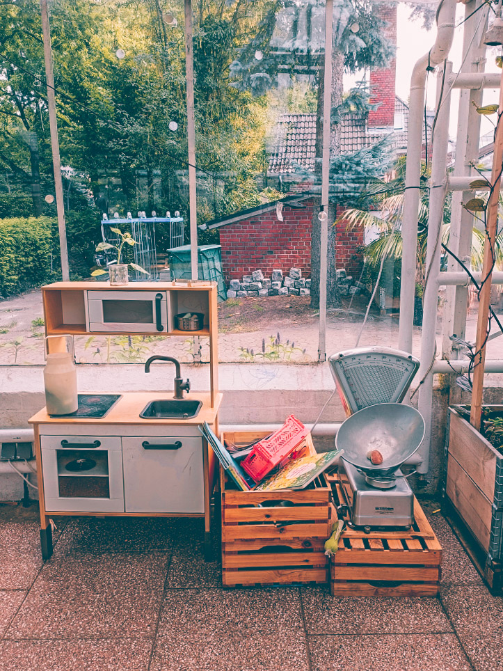 Corner for kids to play at Hygge the farm cafe