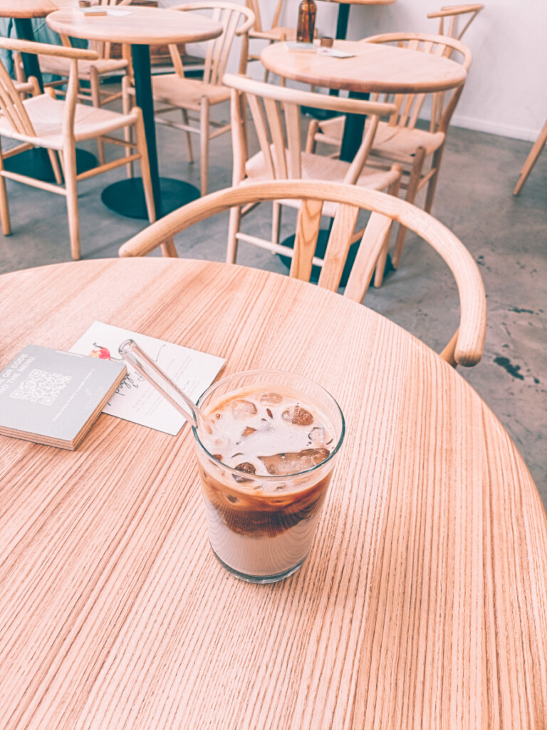 Iced latte at Good One Cafe