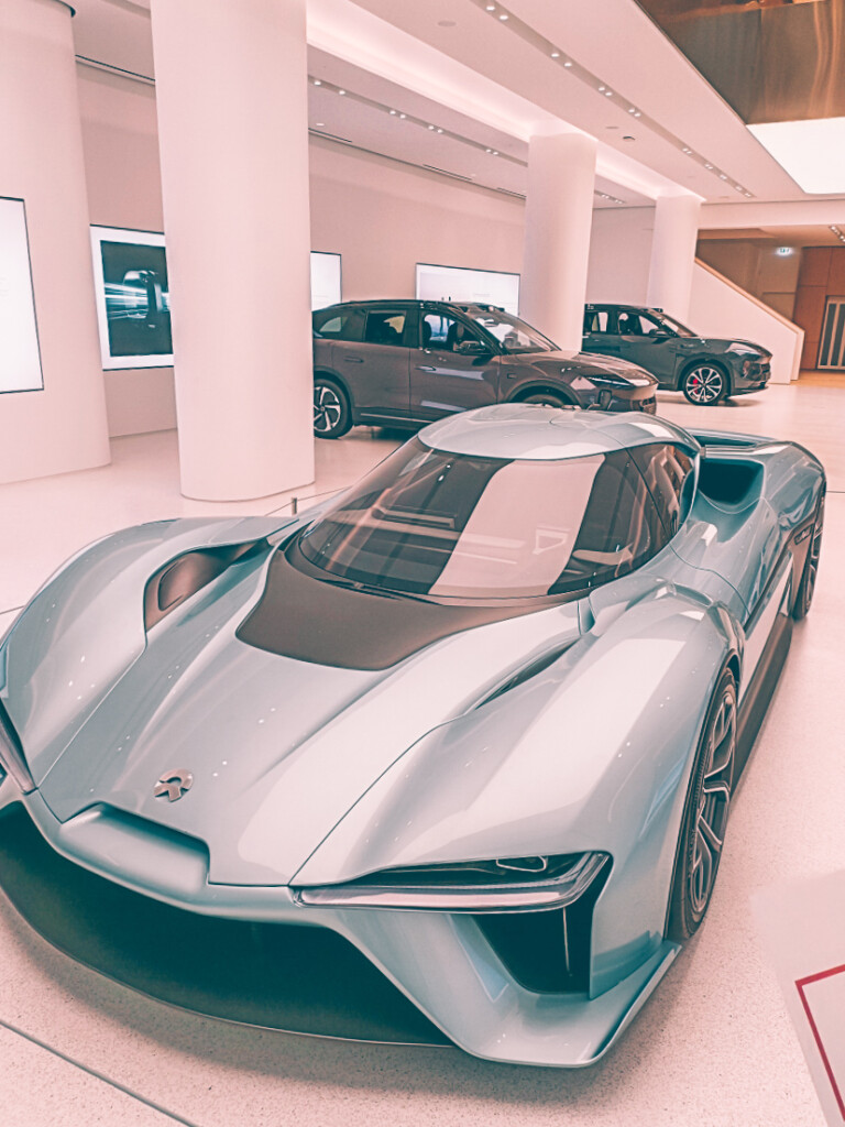 Cars on display at Nio House Hamburg