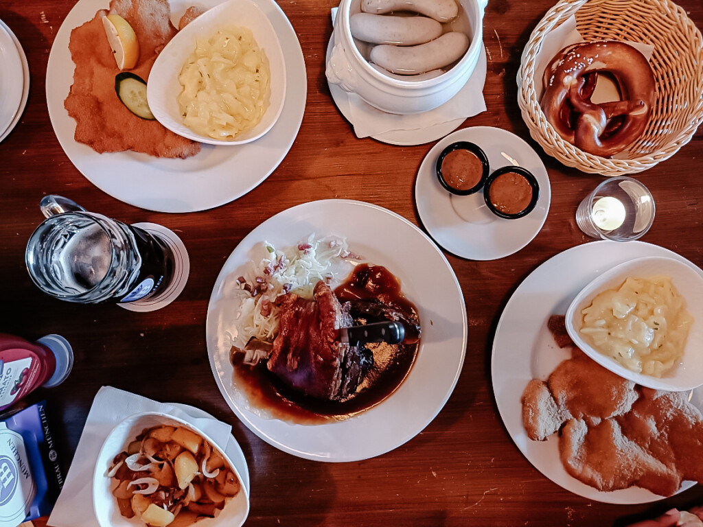 Traditional German food at Hofbrau Wirtshaus in Hamburg