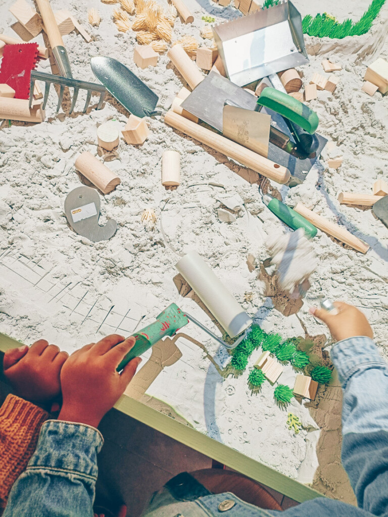 Sandbox for kids to play at Urbaneo