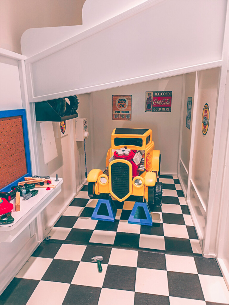 A truck repair place for kids to play with at Bambini city