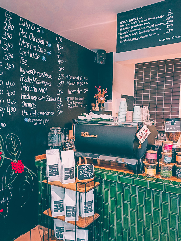 Menu and fun interior at moho's