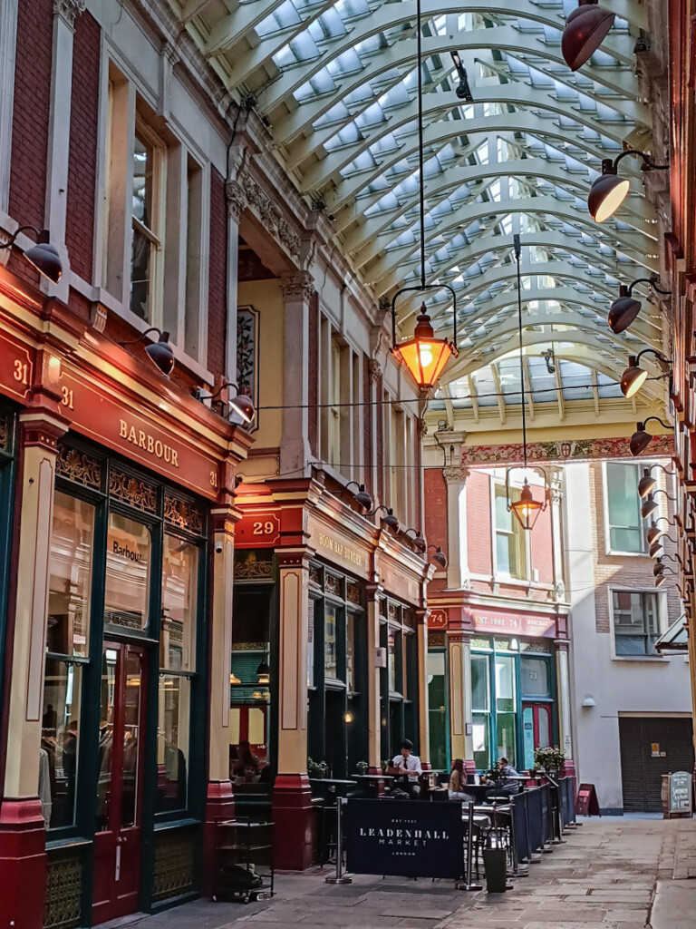 Impressive and grand Leadenhall Market interior in London.