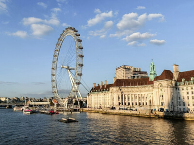 The view of London Eye from Westminster bridge