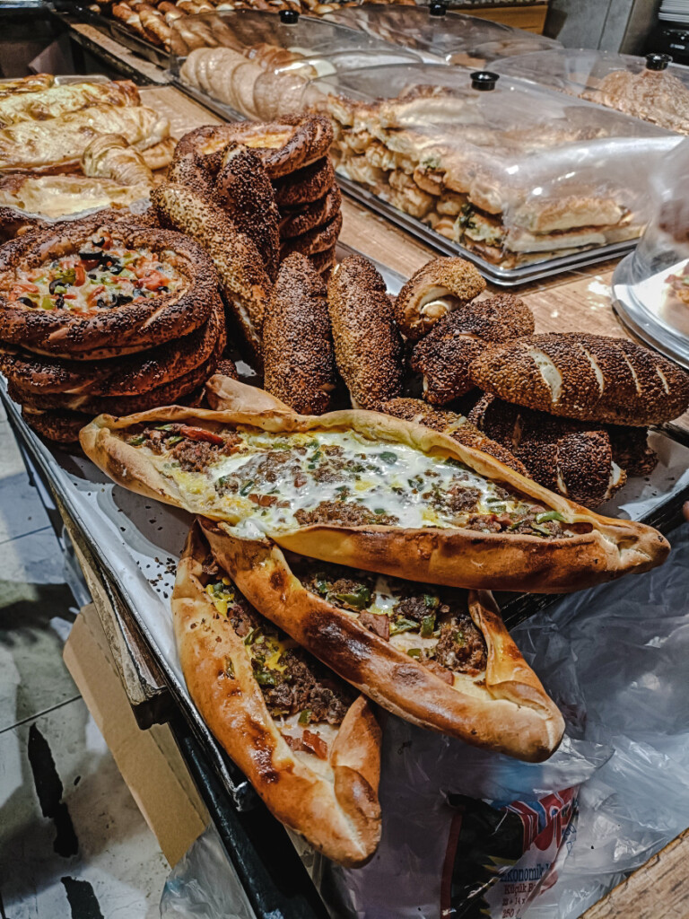 fresh pastries at Tarihi Cihangir Simit Firini