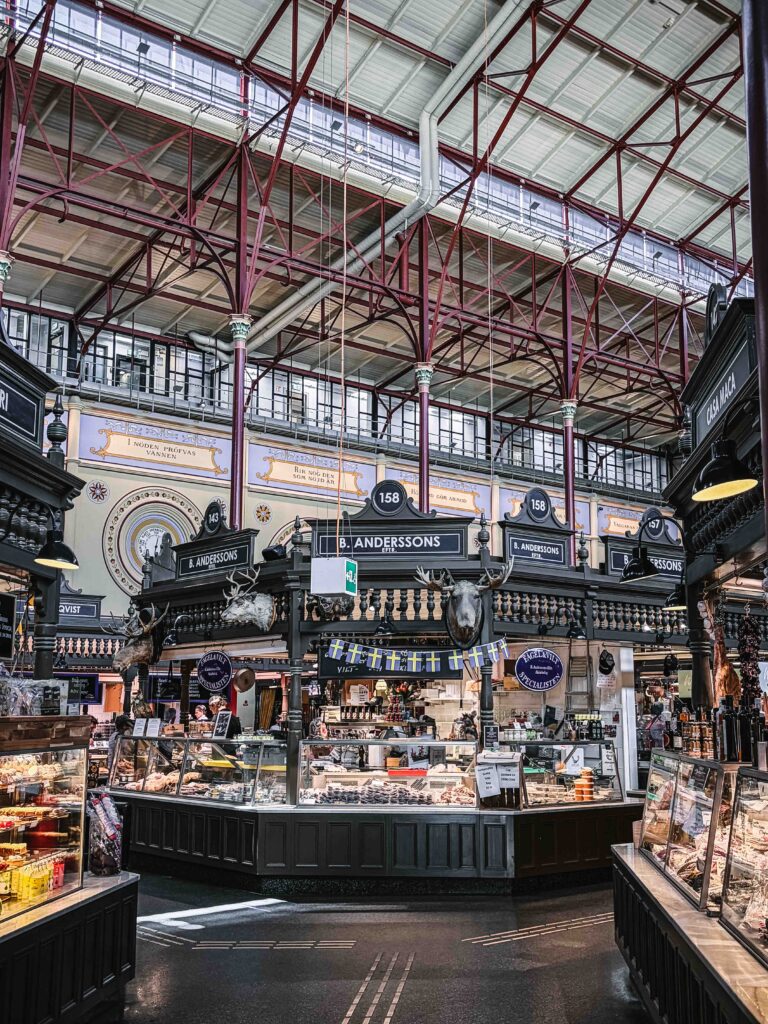 Östermalms Food Hall is one of the best places to eat if zou are exploring Stockholm with kids
