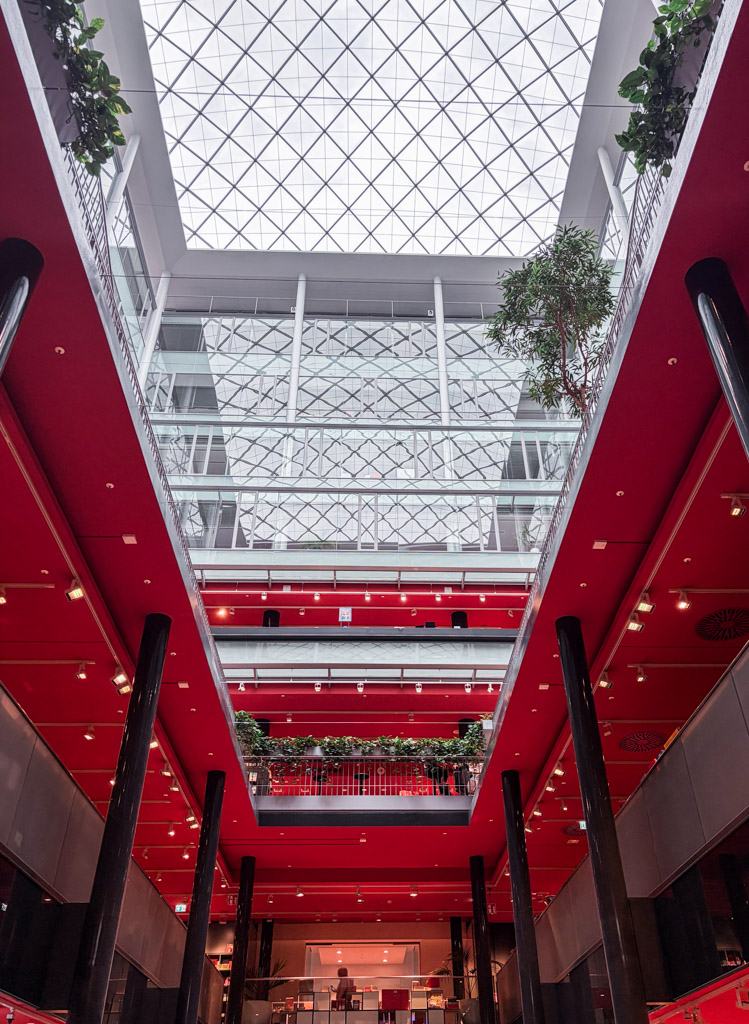 The view of the inside of Dussmann Kulturhaus in Berlin