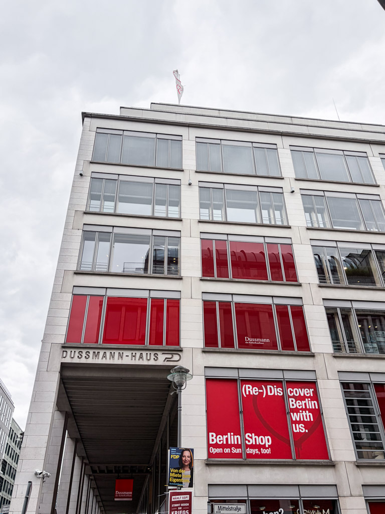 View of the building of Dussmann Haus in Berlin