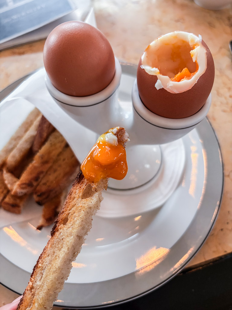 Eggs and soldiers at the Wolseley in Piccadilly is a nice little meal that I would go for when looking for cheap eats in London