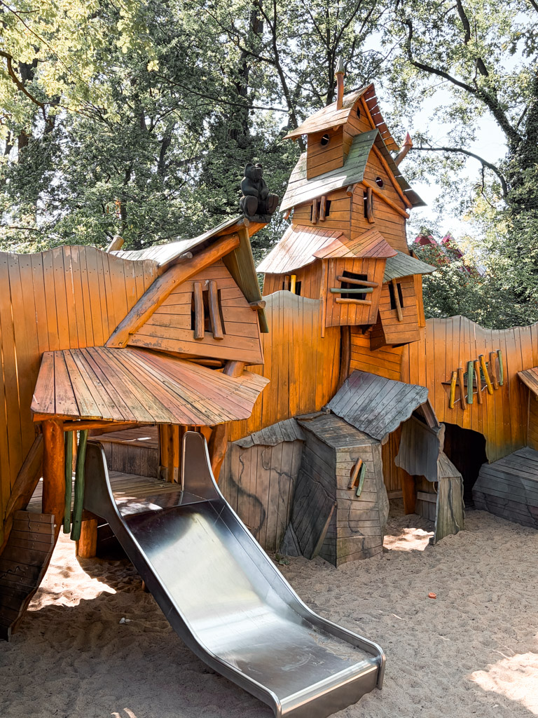 Wooden playground at Berlin Zoological garden